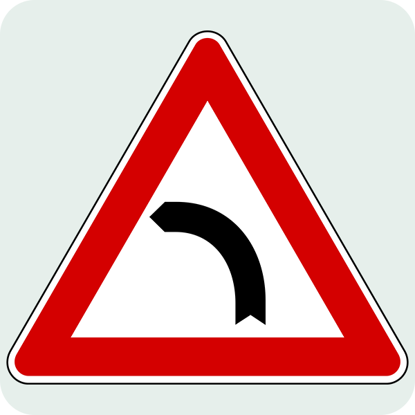 Sola Tehlikeli Viraj Trafik İşareti - Ehliyet Sınav Soruları