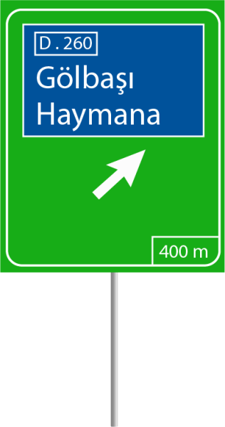 Refüj Ortası Yön Levhası Trafik İşareti - Ehliyet Sınav Soruları