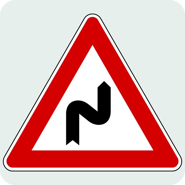 Sağa Tehlikeli Devamlı Virajlar Trafik İşareti - Ehliyet Sınav Soruları
