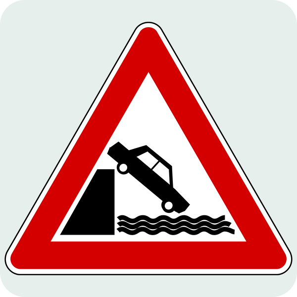 Deniz veya Nehir Kıyısında Biten Yol Trafik İşareti - Ehliyet Sınav Soruları