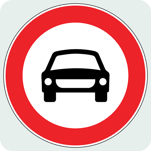 Motosiklet Hariç Motorlu Taşıt Trafiğine Kapalı Yol Trafik İşareti - Ehliyet Sınav Soruları