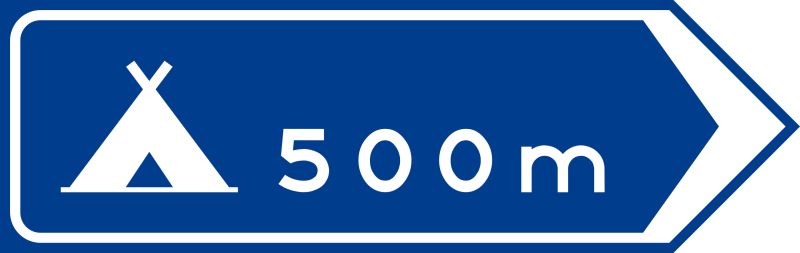 Kavşak İçi Yön Levhası (Kamp Yeri) Trafik İşareti - Ehliyet Sınav Soruları