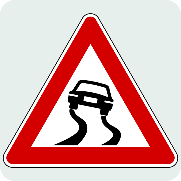 Kaygan Yol Trafik İşareti - Ehliyet Sınav Soruları