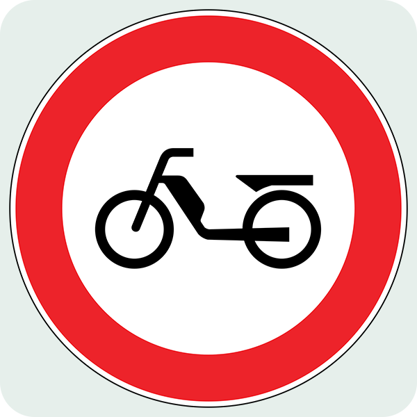 Motorlu Bisiklet Giremez Trafik İşareti - Ehliyet Sınav Soruları