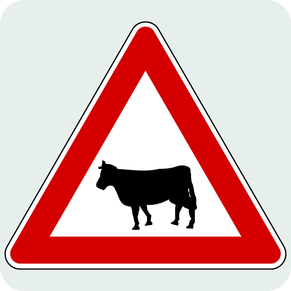 Ehli Hayvanlar Geçebilir Trafik İşareti - Ehliyet Sınav Soruları