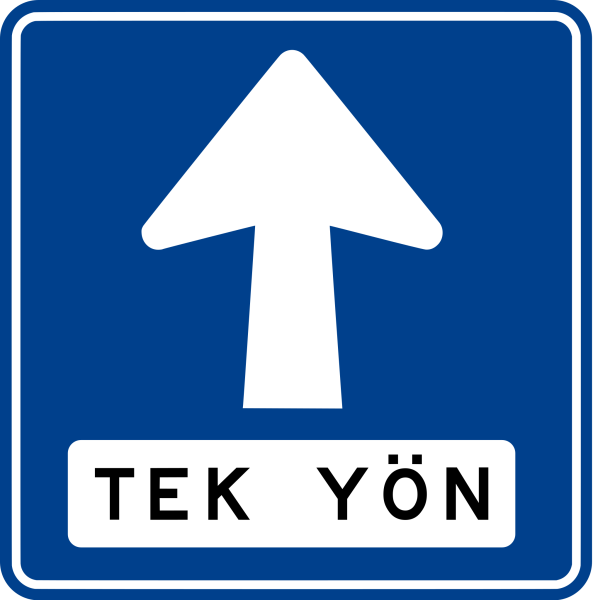 Tek Yön Trafik İşareti - Ehliyet Sınav Soruları