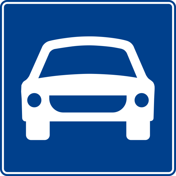 Motorlu Taşıt Yolu Başlangıcı Trafik İşareti - Ehliyet Sınav Soruları