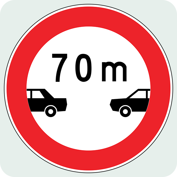 Öndeki Taşıt ... Metreden Daha Yakın Takip Edilemez Trafik İşareti - Ehliyet Sınav Soruları