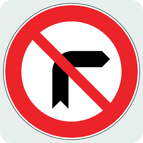 Sağa Dönülemez Trafik İşareti - Ehliyet Sınav Soruları