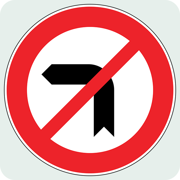 Sola Dönülemez Trafik İşareti - Ehliyet Sınav Soruları