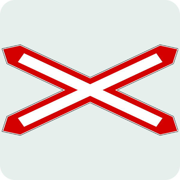 Kontrolsüz Demiryolu Geçidi (Tek Hat) Trafik İşareti - Ehliyet Sınav Soruları