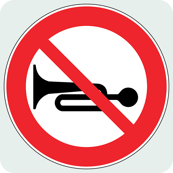 Sesli İkaz Cihazlarının Kullanımı Yasaktır Trafik İşareti - Ehliyet Sınav Soruları