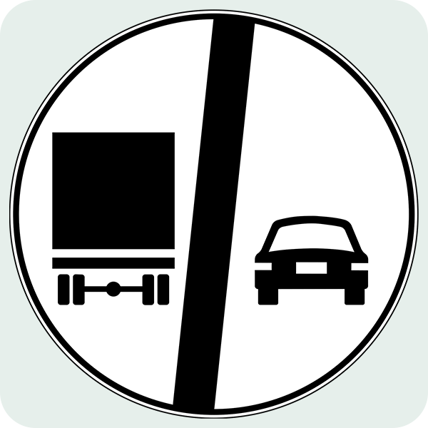 Kamyonlar İçin Geçme Yasağı Sonu Trafik İşareti - Ehliyet Sınav Soruları