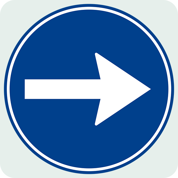 Sağa Mecburi Yön Trafik İşareti - Ehliyet Sınav Soruları