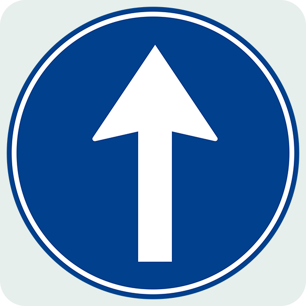 İleri Mecburi Yön Trafik İşareti - Ehliyet Sınav Soruları