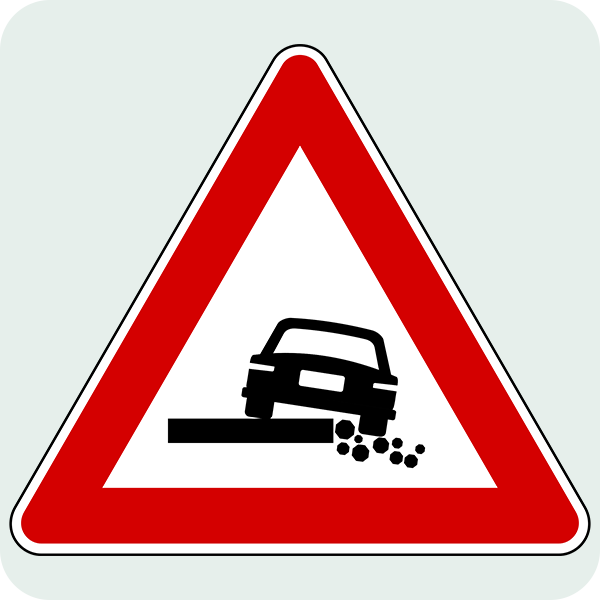 Düşük Banket Trafik İşareti - Ehliyet Sınav Soruları