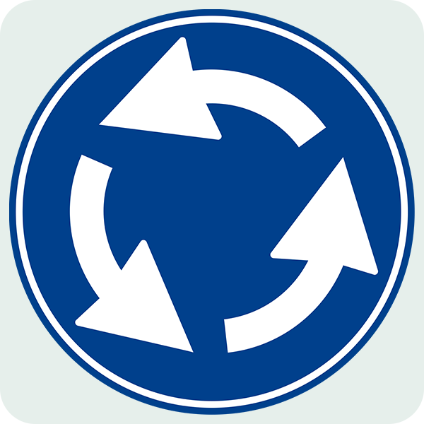 Ada Etrafında Dönünüz Trafik İşareti - Ehliyet Sınav Soruları