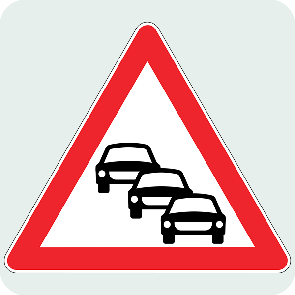 Trafik Sıkışıklığı Trafik İşareti - Ehliyet Sınav Soruları