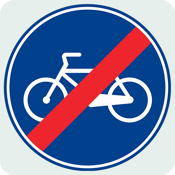 Mecburi Bisiklet Yolu Sonu Trafik İşareti - Ehliyet Sınav Soruları