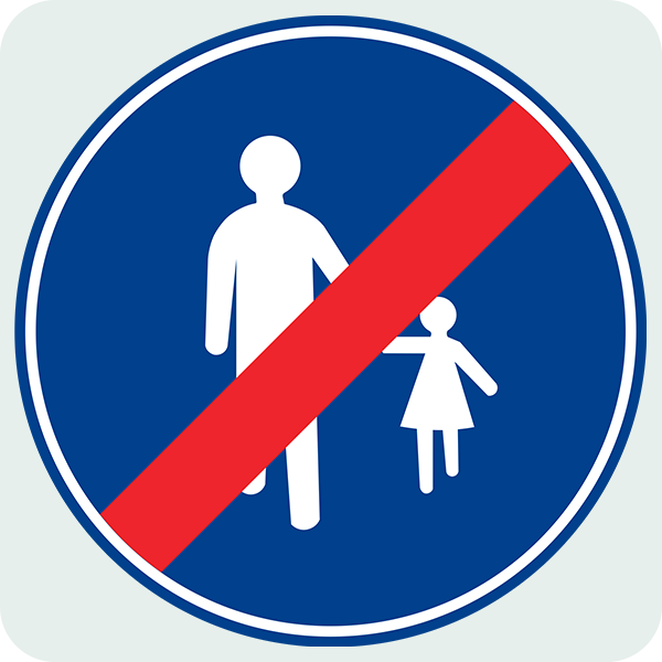 Mecburi Yaya Yolu Sonu Trafik İşareti - Ehliyet Sınav Soruları