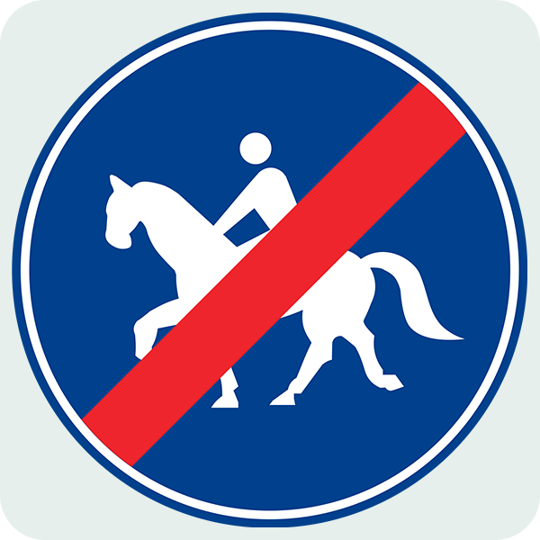 Mecburi Atlı Yolu Sonu Trafik İşareti - Ehliyet Sınav Soruları