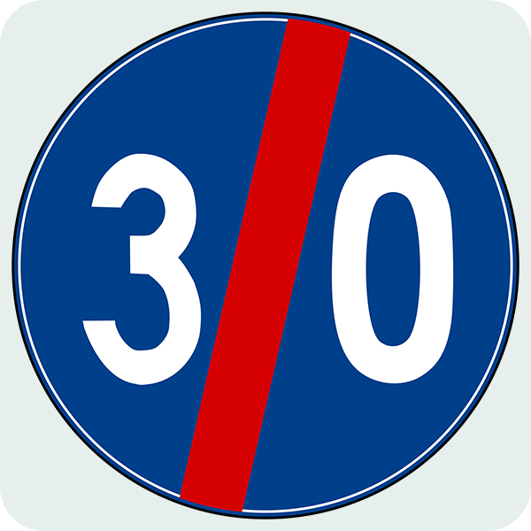 Mecburi Asgari Hız Sonu Trafik İşareti - Ehliyet Sınav Soruları