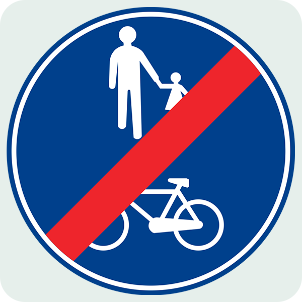 Yayalar Ve Bisikletliler Tarafından Kullanılabilen Yolun Sonu Trafik İşareti - Ehliyet Sınav Soruları