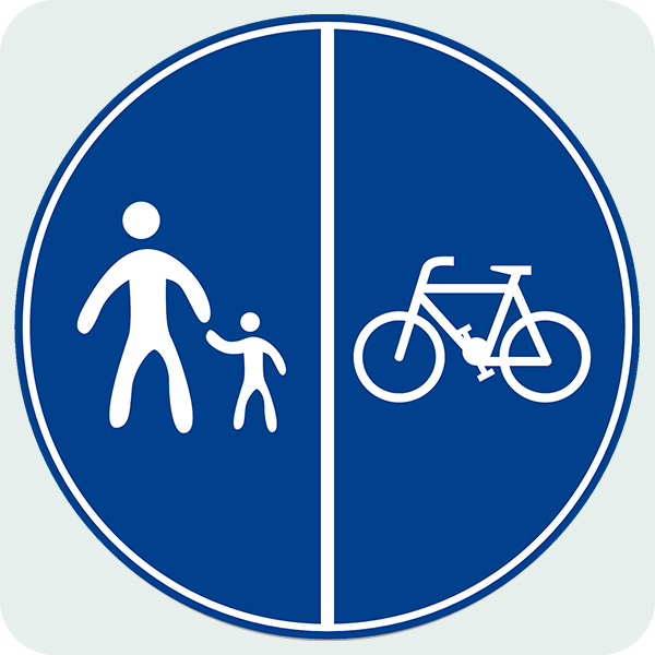 Yayalar ve Bisikletliler için Ayrı Ayrı Kullanılabilen Yol Trafik İşareti - Ehliyet Sınav Soruları