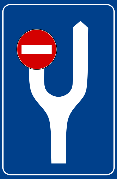 Bölünmüş Yol Öncesi Yol Levhası Trafik İşareti - Ehliyet Sınav Soruları