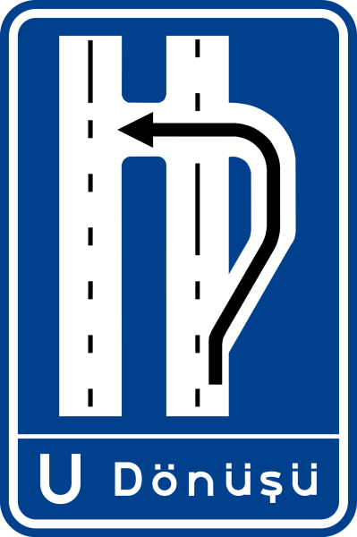 U Dönüşü Levhası Trafik İşareti - Ehliyet Sınav Soruları
