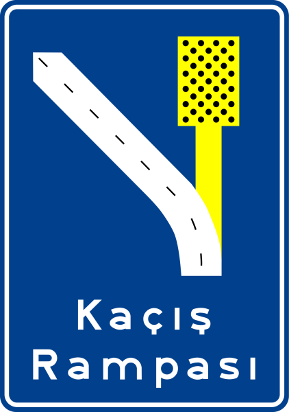 Kaçış Rampası (Sağ) Trafik İşareti - Ehliyet Sınav Soruları