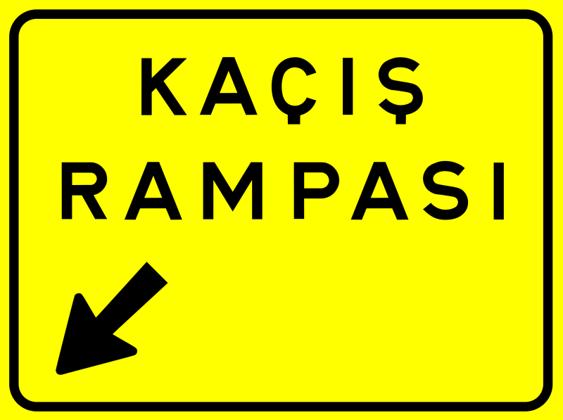 Kaçış Rampası (Sağ) Trafik İşareti - Ehliyet Sınav Soruları