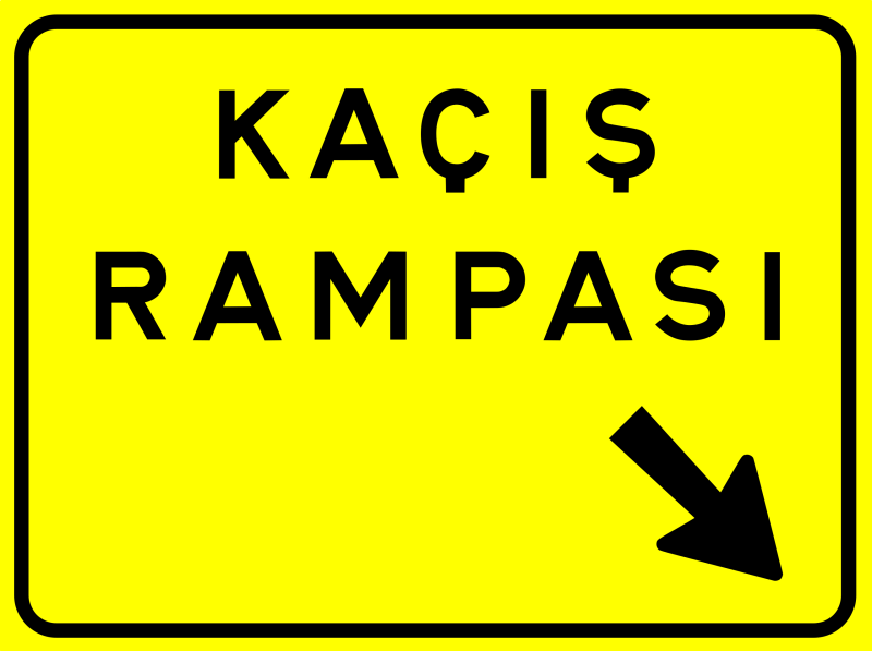 Kaçış Rampası (Sol) Trafik İşareti - Ehliyet Sınav Soruları