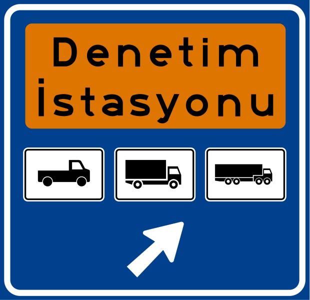 Karayolu Denetim İstasyonu (Sol) Trafik İşareti - Ehliyet Sınav Soruları