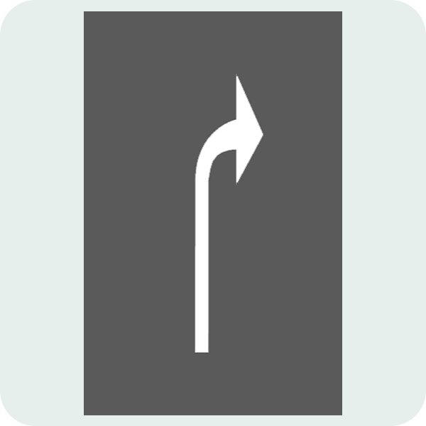 Sağa Dönüş Şeridi Trafik İşareti - Ehliyet Sınav Soruları