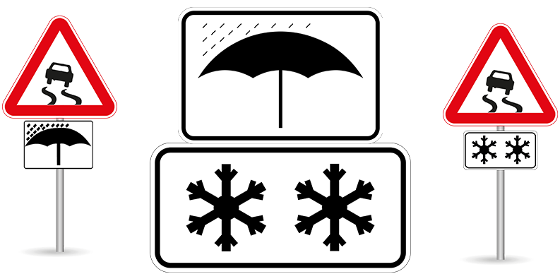 Yağış Paneli Trafik İşareti - Ehliyet Sınav Soruları